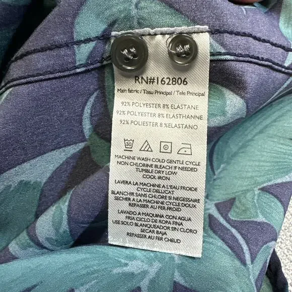 Cotton & Co Shirt Mens Medium Hawaiian Palm Leaf Button Lightweight Aloha Resort - Picture 3 of 8